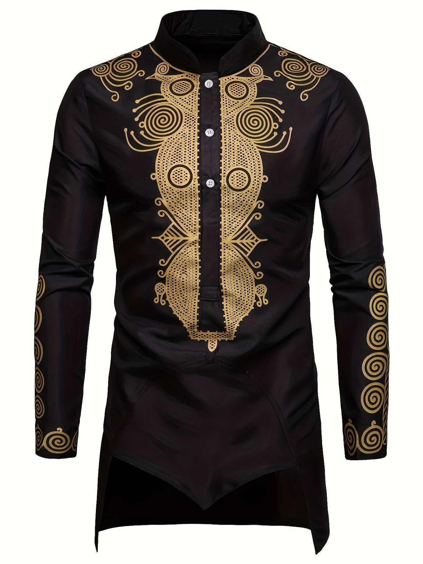 Men's African Traditional Long Sleeve Print Dashiki