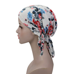 Colorful Floral Print Stretch Turban Hat Cancer Chemo Hat Hijab