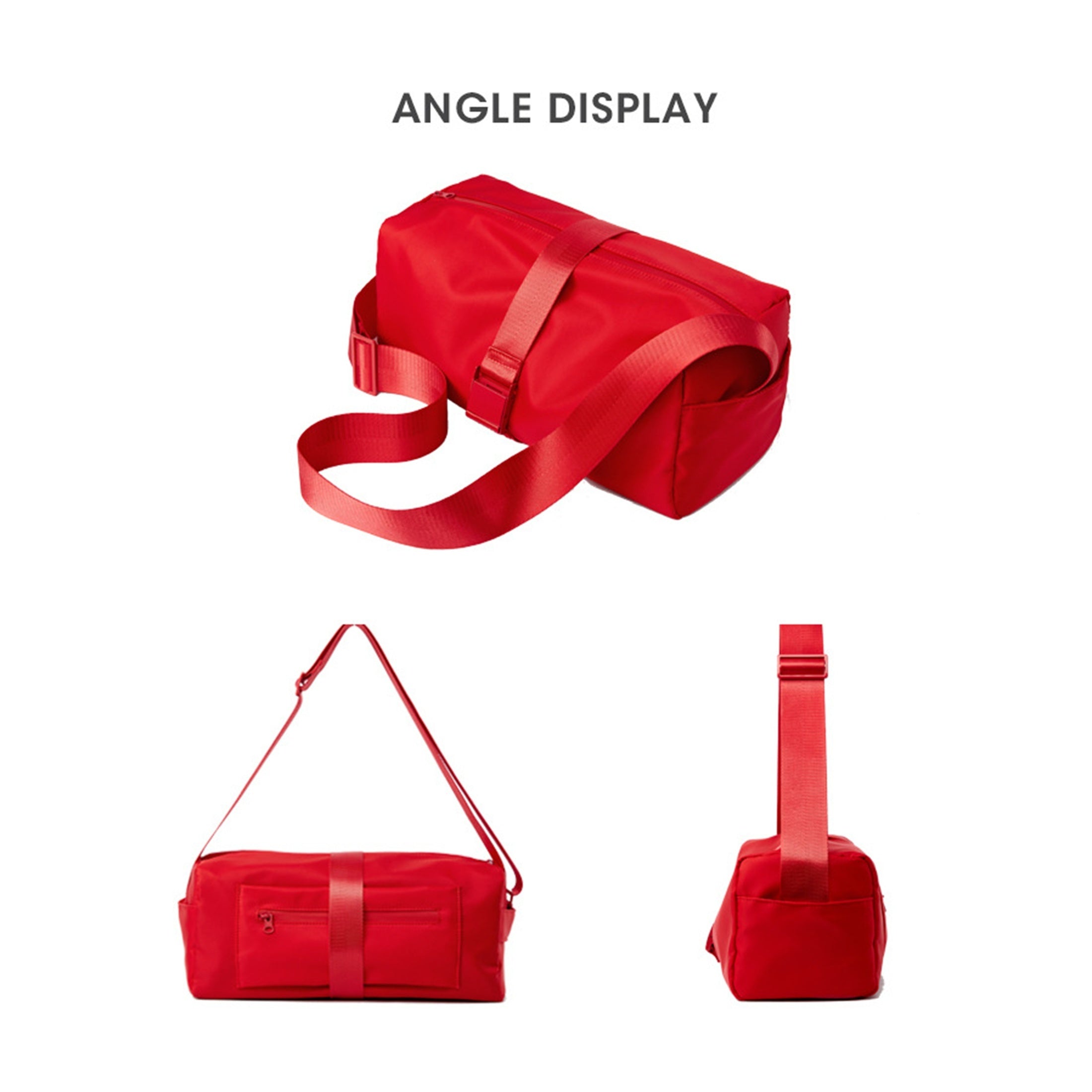 Red Shoulder Crossbody Bag Large Capacity Casual Sports Bag