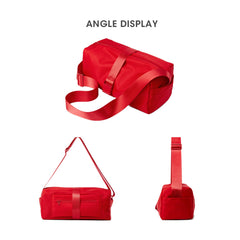 Red Shoulder Crossbody Bag Large Capacity Casual Sports Bag