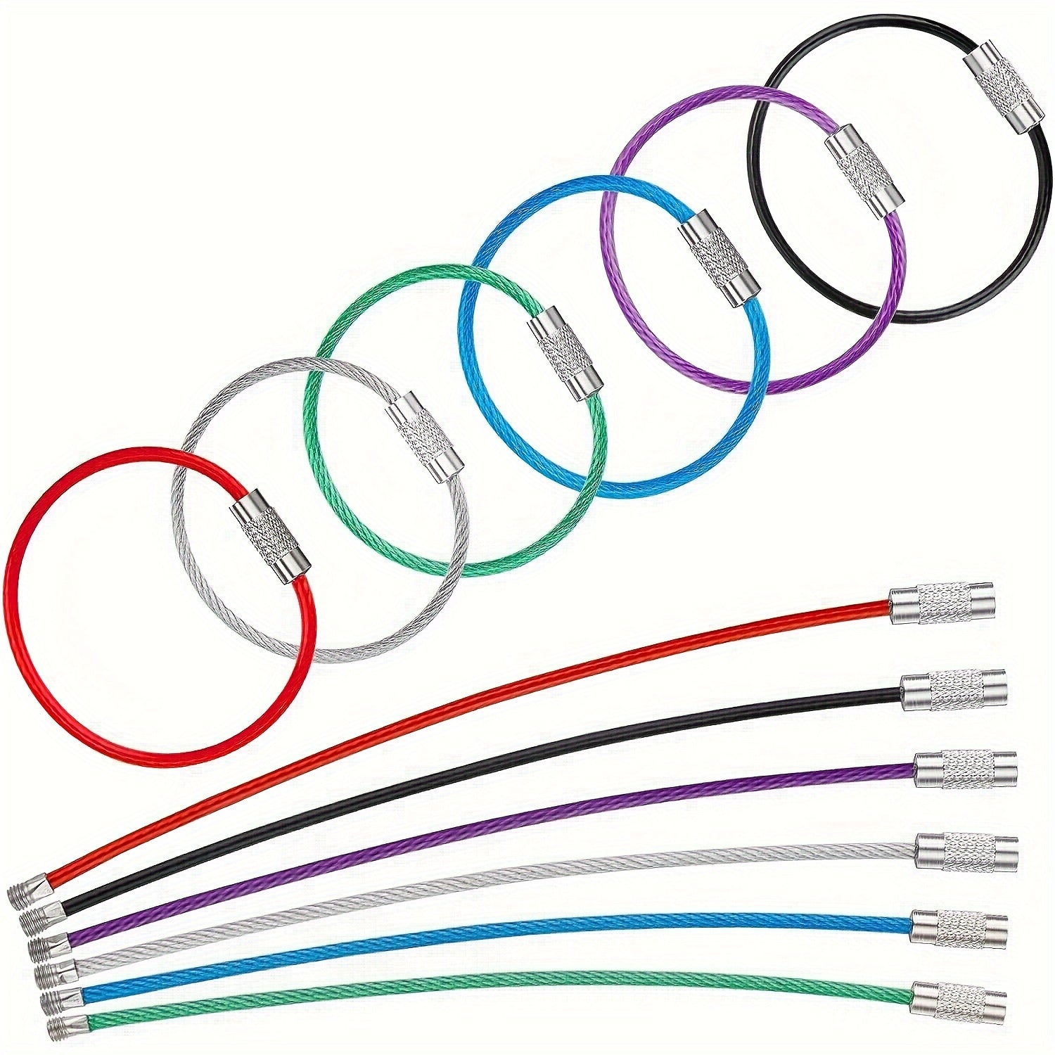 Large Stainless Steel Key Ring Loop Holder for Luggage Tag - Pack of 20
