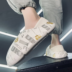 Men's Winter Letter Graphic Plush Slippers