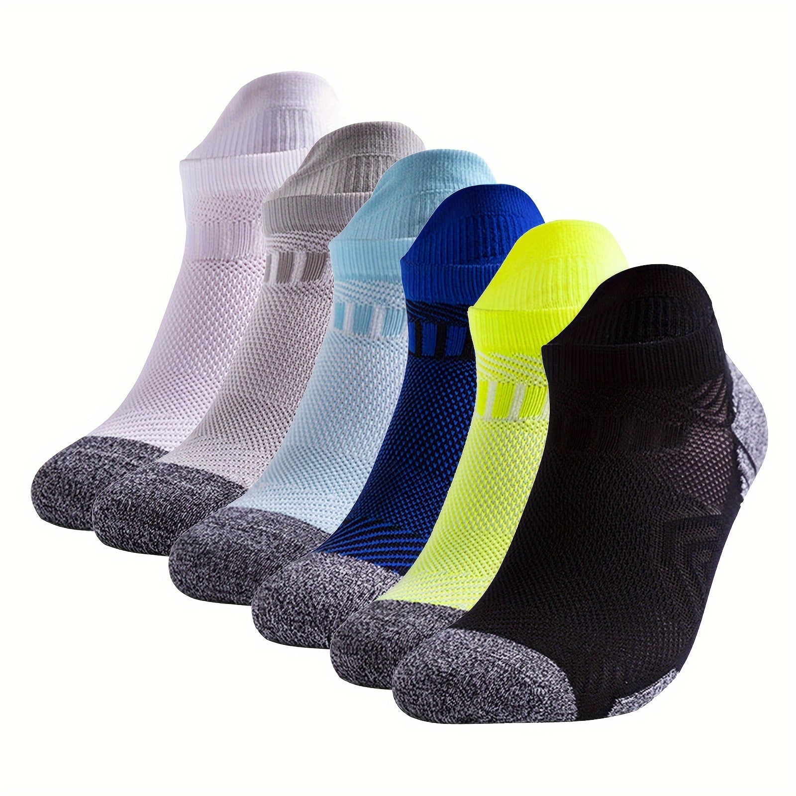 6 Pairs Men's Mid Crew Sport Socks Absorb Sweat Comfy Breathable Socks