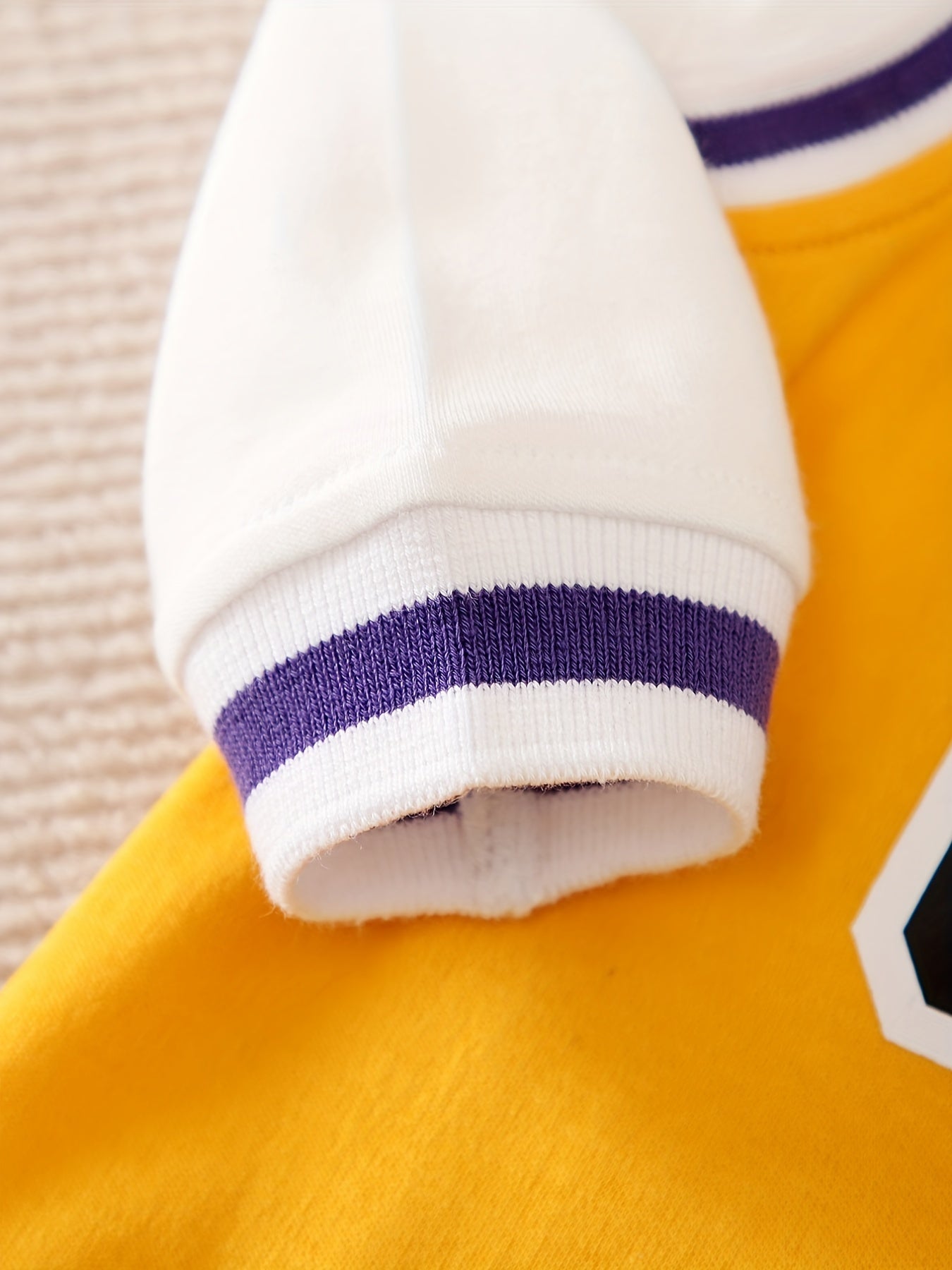 Kids Basketball Style Graphic Romper Long Sleeve Cotton Bodysuit