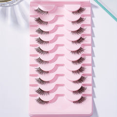 10 Pairs Natural Fluffy Faux Mink Lashes for False Eyelashes Extension