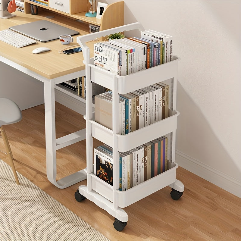 Rolling Car with Lockable Wheels and Handles for Offices Bathrooms Kitchens
