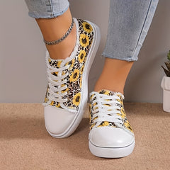 Sunflower & Leopard Print Trim Lightweight Skate Shoes
