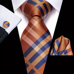 Hi Tie Men's Business Necktie Extra Long Hanky Cufflinks