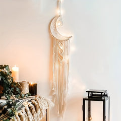 Moon Dream Catcher Bohemian Tapestry Wall Hanging Art Woven Boho Tapestry Decor