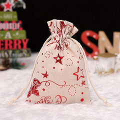 Christmas Burlap Candy Bag Drawstring Gift Bag For Kids Teens Adults