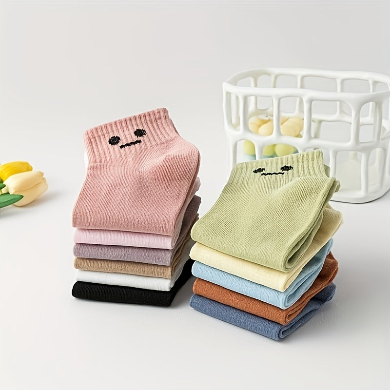 11 Pairs Expression Print Socks for Women