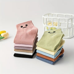 11 Pairs Expression Print Socks for Women