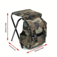 Camouflage Portable Backpack Chair for Outdoor Camping Travel BBQ Sports
