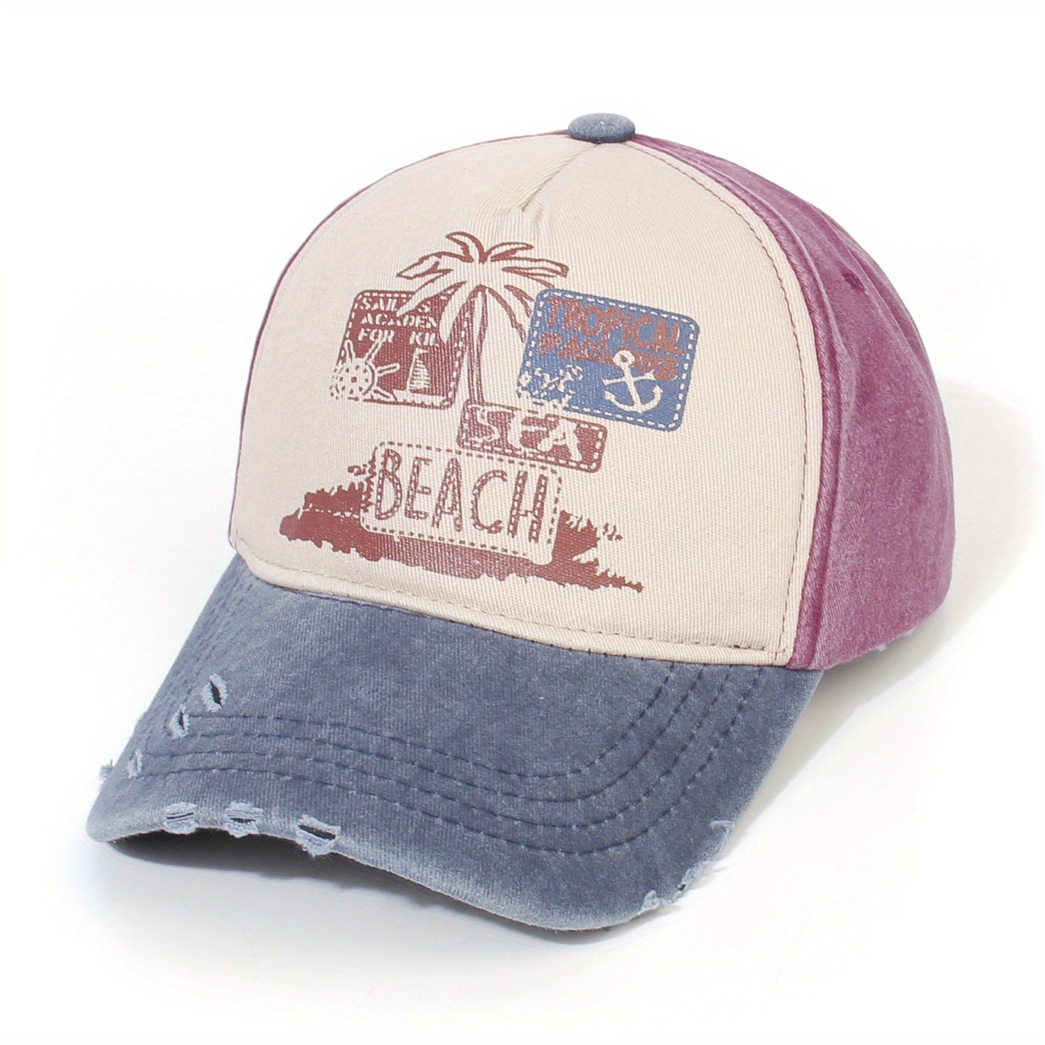 Summer Sun Beach Baseball Cap Women Casual Washed Distressed Sports Hat