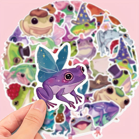 50pcs Colorful Frog Graffiti Stickers for Decoration of Mobile Phone Computer