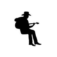 Cowboy Guitar Silhouette Light Switch Sticker Vinyl Music Wall Decor