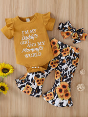 Baby Girls Short Sleeve Romper & Leopard Pants Set