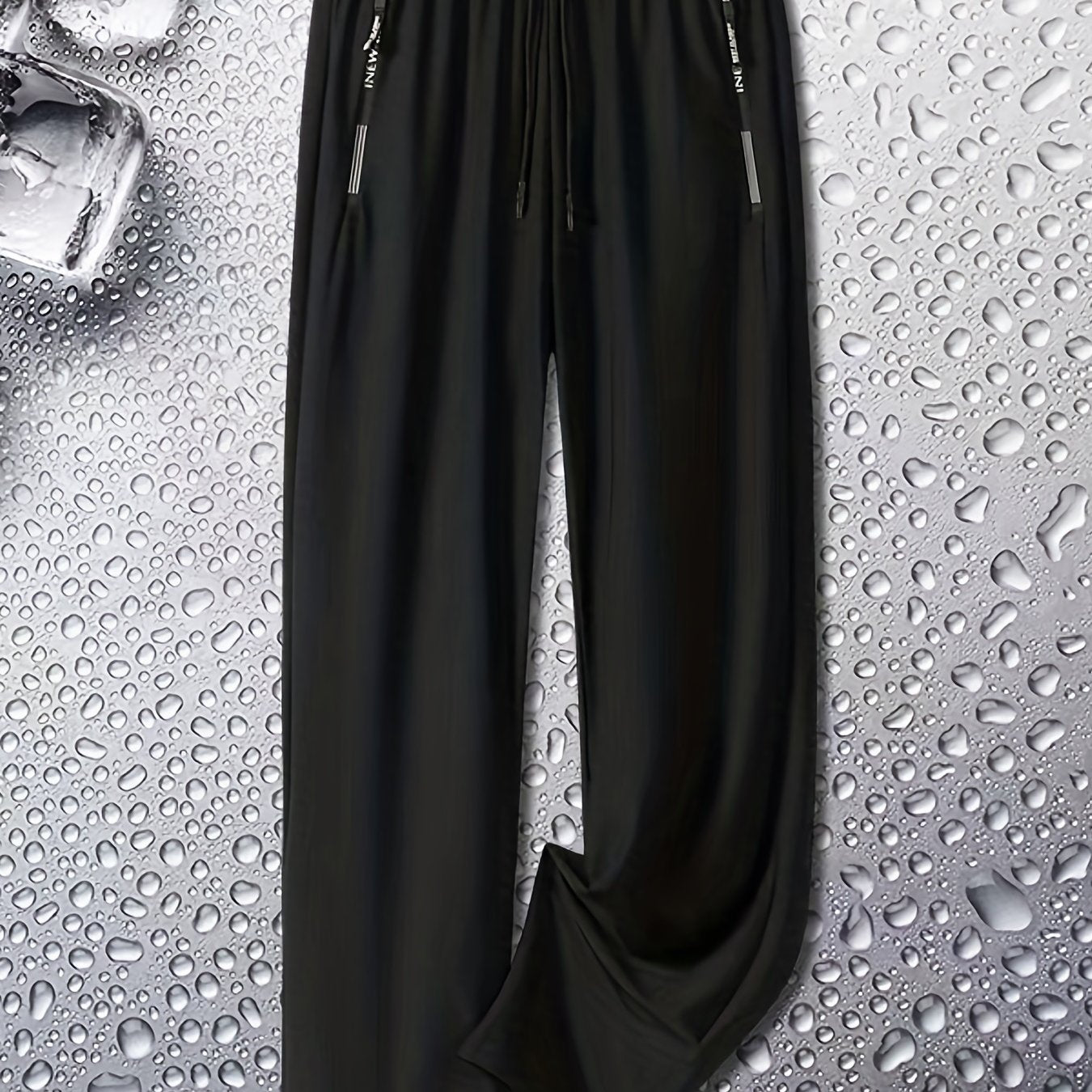 Men's Casual Solid Stretch Drawstring Sweat Pants with Zipper