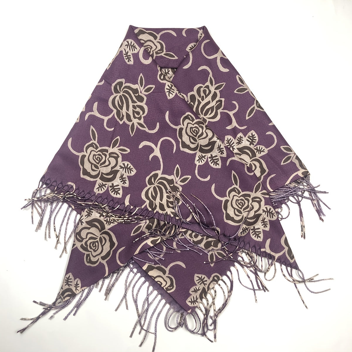 Winter Thick Printed Turban Scarf Bandana Fringed Scarf