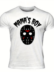 Men's Mama's Boy Print T shirt Crew Neck Tee Men's Clothing For Summer