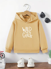 Kids Letter Print Casual Hooded Sweatshirt