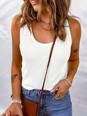 Women's Waffle Knit Casual Tank Top