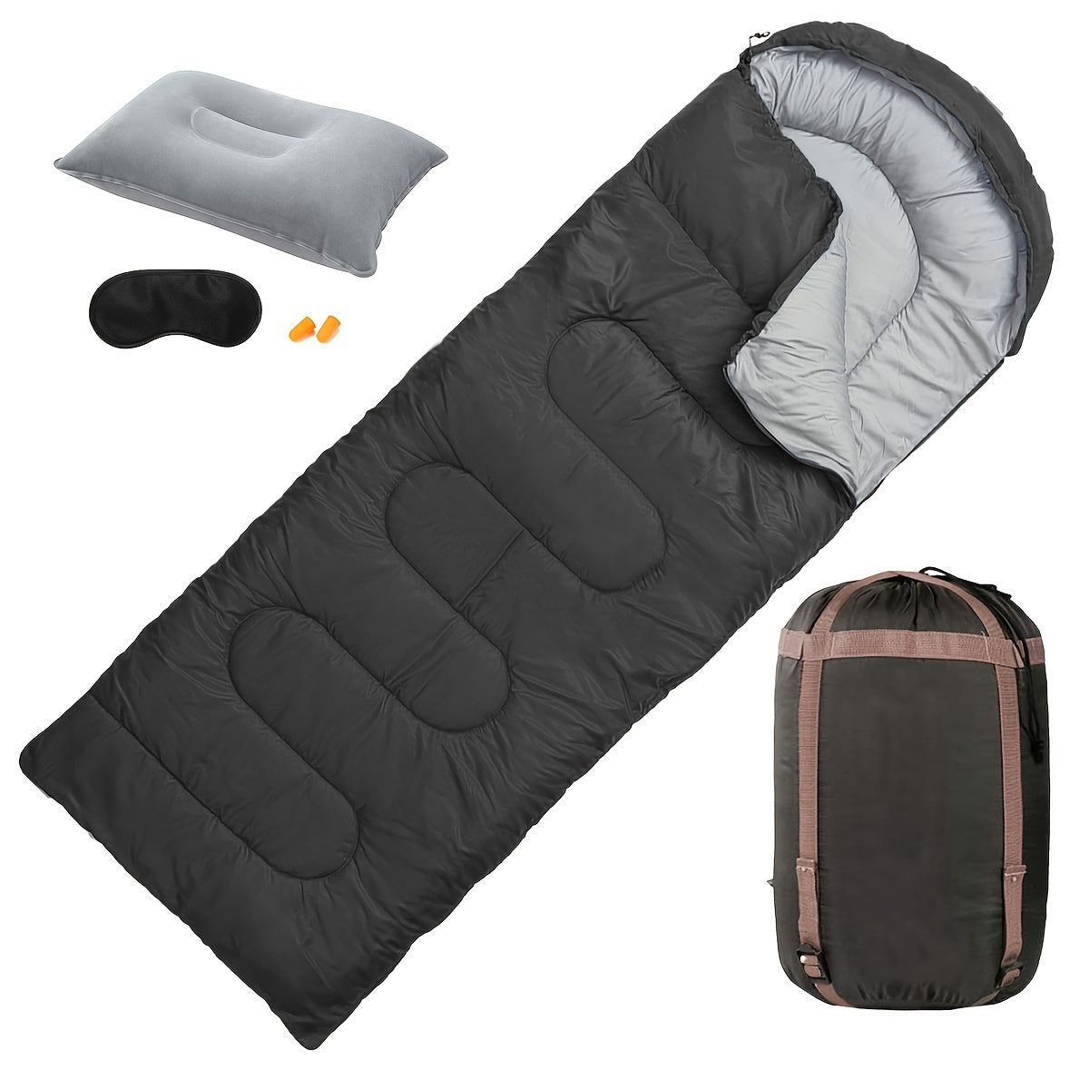 Portable Waterproof Sleeping Bag with Pillow & Accessories