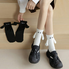 Pair of Magnetic Hands Holding Friendship Couple Socks