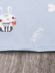 Toddler Girls Rabbit Print Cotton Sling Nightdress