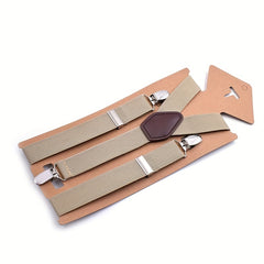 Men's Women's 2 Inch Elastic Suspenders Y Back 3 Clips