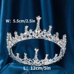Vintage Court Style Crystal Crown Tiara Bridal Headband