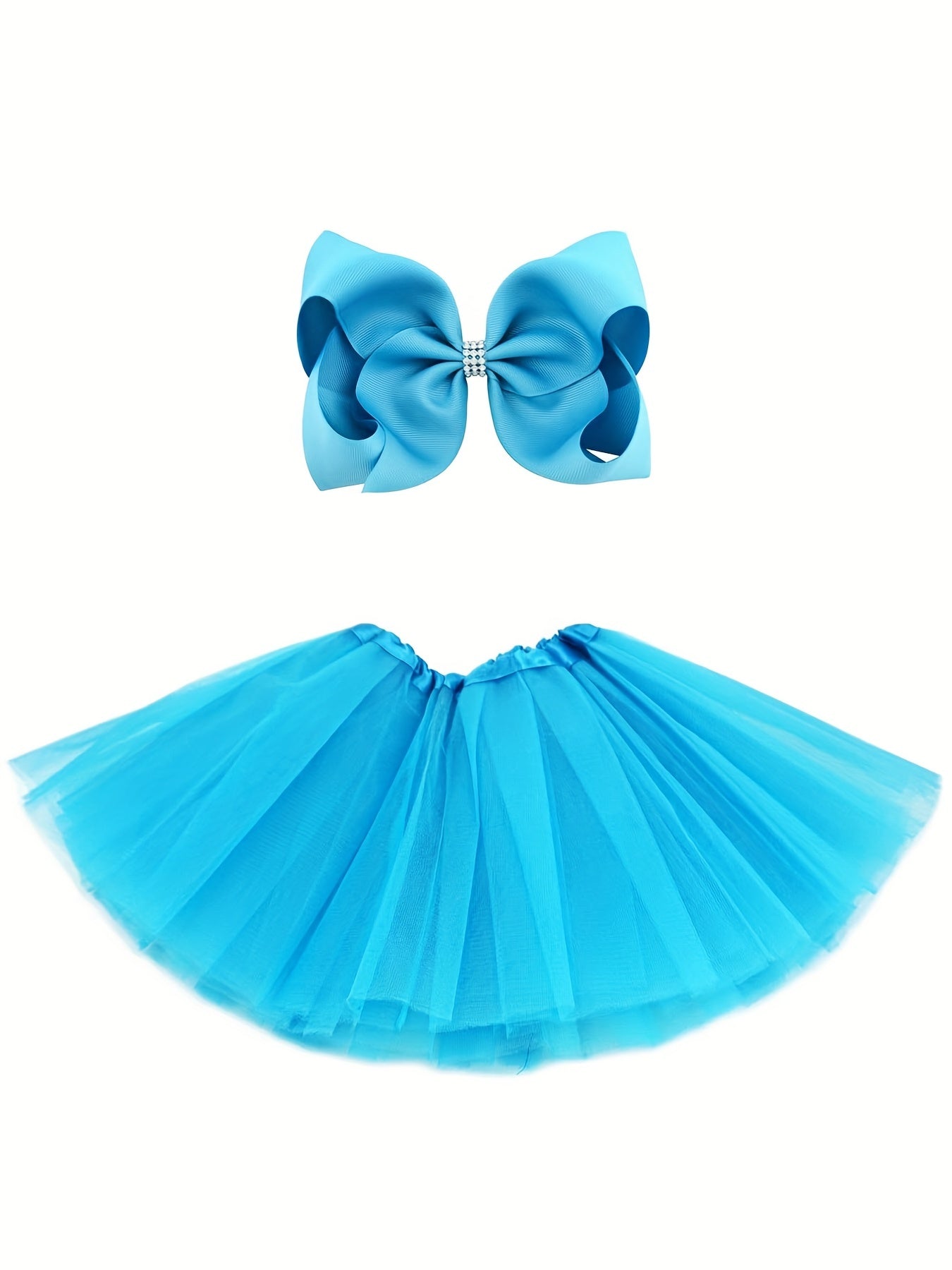 Girls Tulle Tutu Skirt & Bow Headdress Ballet Dressing Up Kid Tutu Skirt