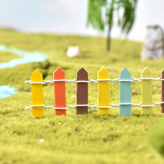1 2 Mini Rainbow Fairy Garden Fence Dollhouse Decoration