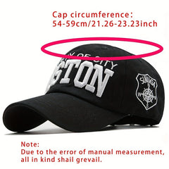 Boston Embroidery Baseball Cap Sun Hat Unisex Dad Hats Women Men