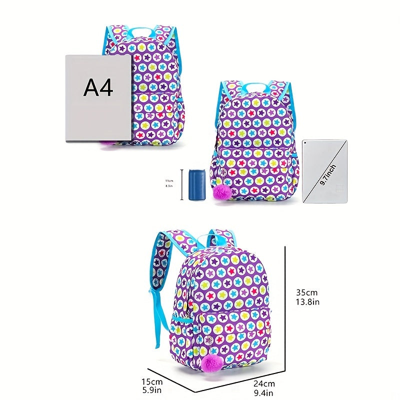 Kids Star Pattern Waterproof Backpack