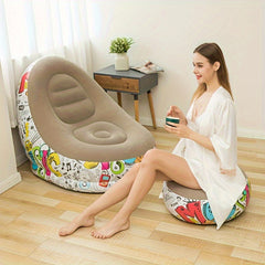 Portable Lazy Sofa Inflatable Lounge Chair With Footrest
