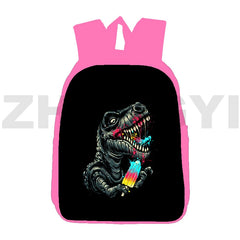 12/16 Inch Dino Beer Kvass Backpack Women Canvas Student Lady Book Pack