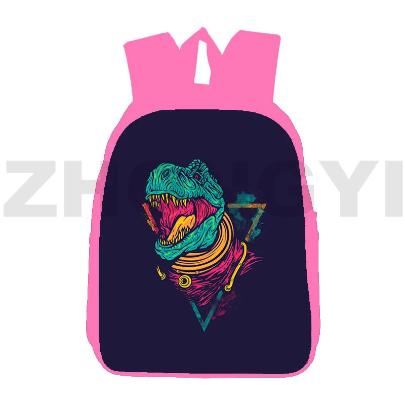 12/16 Inch Dino Beer Kvass Backpack Women Canvas Student Lady Book Pack