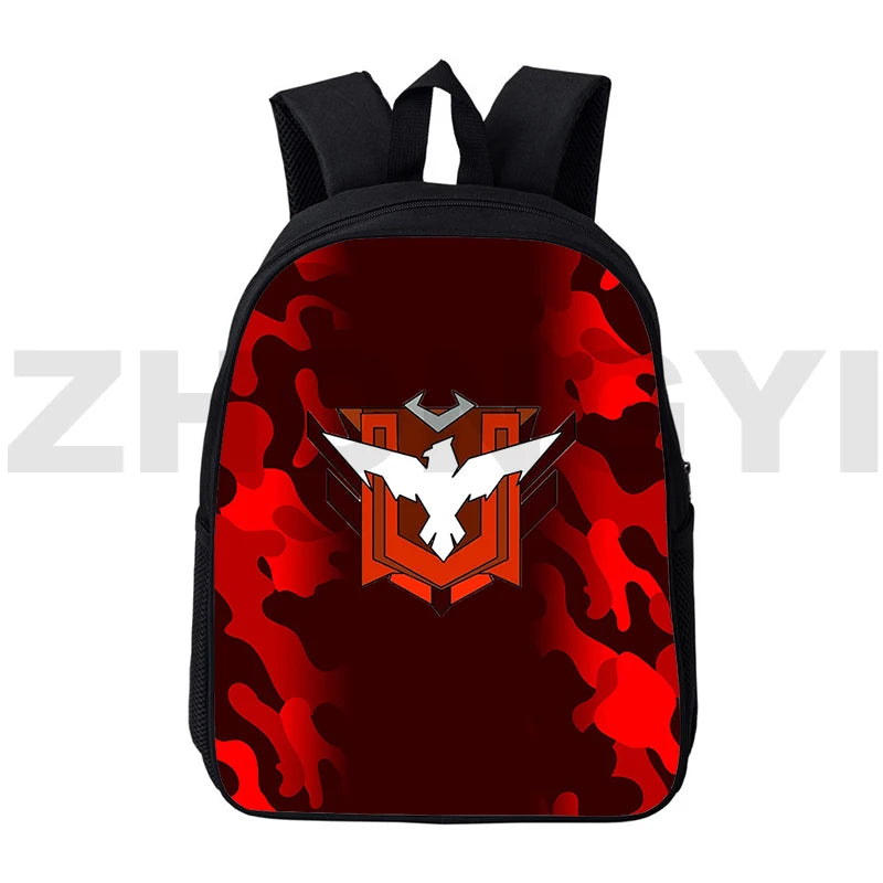 12/16 Inch Fire Garena Anime Nylon Bags Kids Cartoon Mens Book Bag