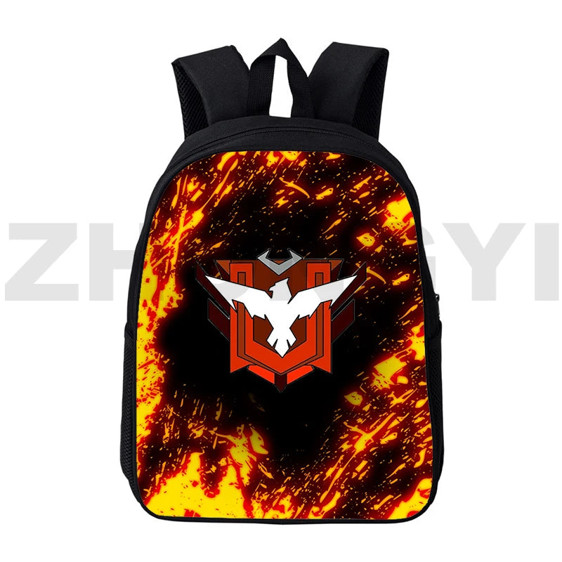 12/16 Inch Fire Garena Anime Nylon Bags Kids Cartoon Mens Book Bag