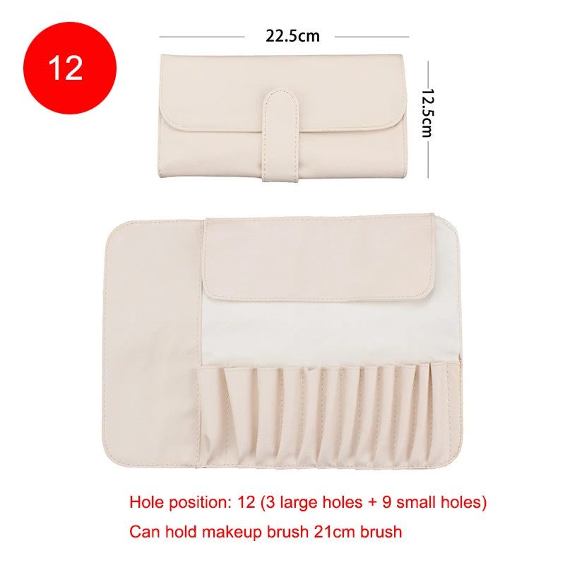 Make-Up Brushes Bag Travel Organizer Makeup Tools Protector Rolling Pouch