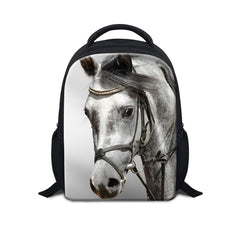 12" Kids Backpack Horse Kindergarten Bags Boys Girls Mochila Infantil