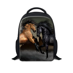 12" Kids Backpack Horse Kindergarten Bags Boys Girls Mochila Infantil