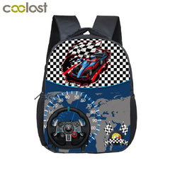 12 Inch Racing Car Toddler Backpack Kids School Bag Kindergarten
