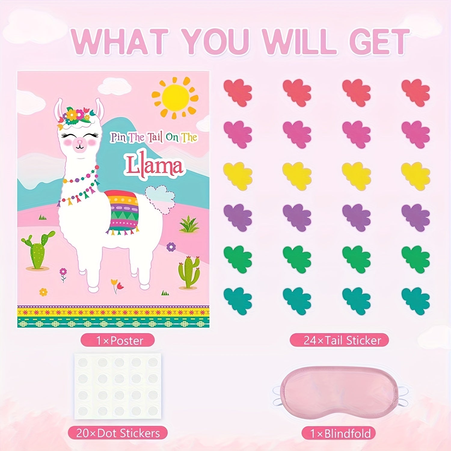 Alpaca Poster Sticker Game Party Supplies Home Decoration
