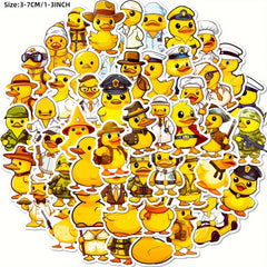 50pcs Little Yellow Duck Stickers for Laptops Helmets Water Cups DIY Deco