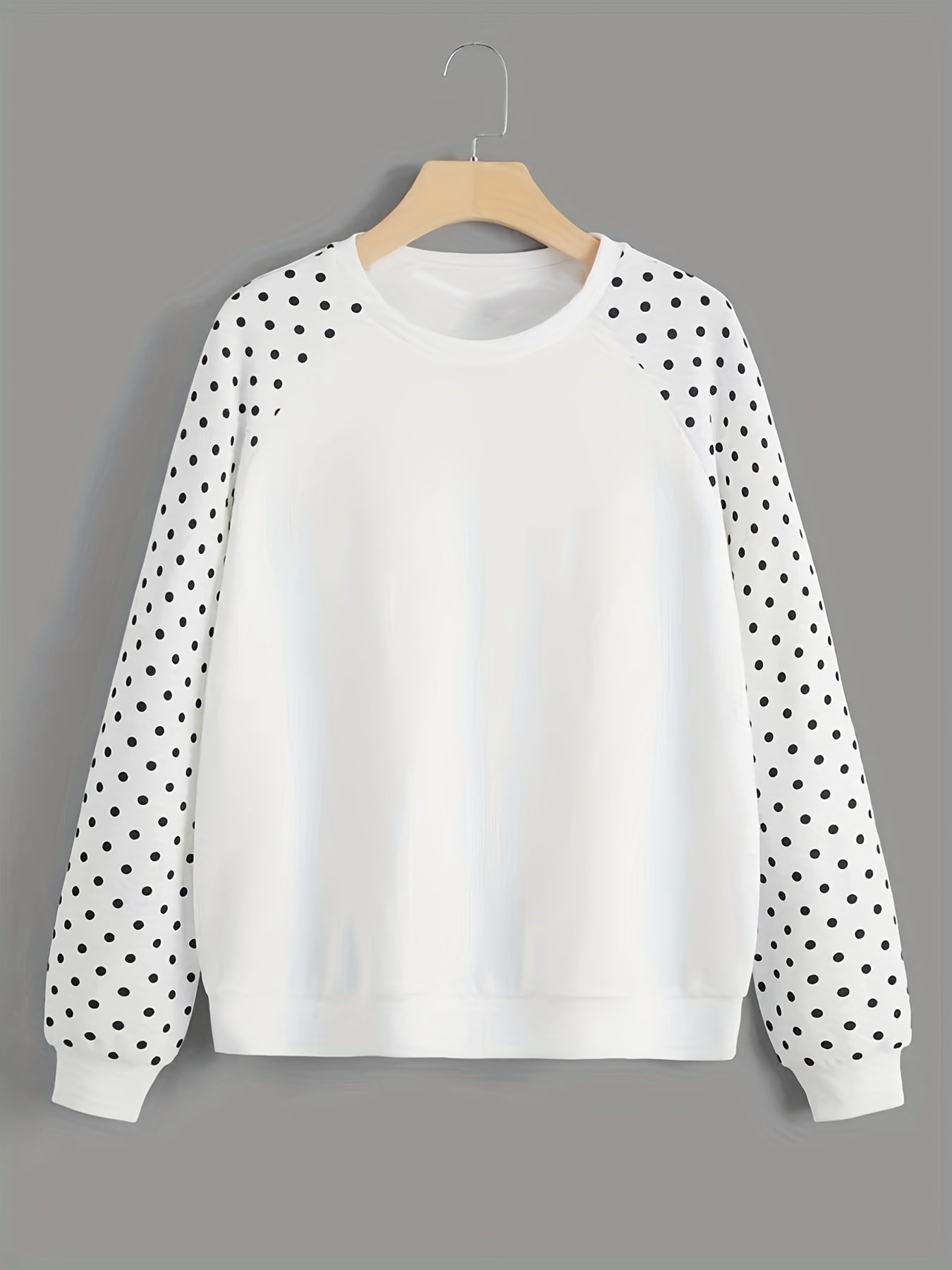 Polka Dot Pullover Sweatshirt for Women