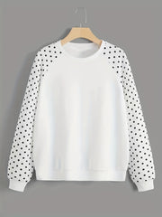 Polka Dot Pullover Sweatshirt for Women