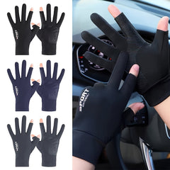 Breathable Ice Silk Cycling Gloves Anti Slip Anti UV Touch Screen