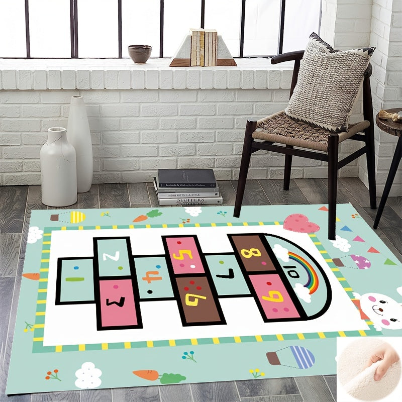 Hopscotch Rug Carpet Fluffy Faux Wool Area Rugs